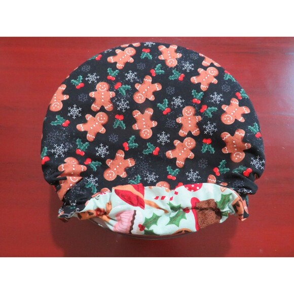 Kitchenaid Bowl Cover, Christmas Baking and Reversible Gingerbread Men - Picture 4 of 6